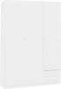 VIDAXL Kledingkast 3 deurs 120x50x180 cm spaanplaat hoogglans wit online kopen