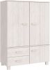 VIDAXL Kledingkast HAMAR 99x45x137 cm massief grenenhout wit online kopen