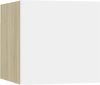 VidaXL Nachtkastje 30, 5x30x30 Cm Spaanplaat Wit En Sonoma Eikenkleurig online kopen