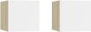 VidaXL Nachtkastjes 2 St 30, 5x30x30cm Spaanplaat Wit Sonoma Eikenkleur online kopen