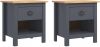 VIDAXL Nachtkastjes 2 st Hill Range 46x35x49, 5 cm grenenhout grijs online kopen