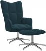 VidaXL Relaxstoel Met Voetenbank Fluweel Blauw online kopen