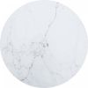 VIDAXL Tafelblad &#xD8, 50x0, 8 cm gehard glas met marmeren design wit online kopen