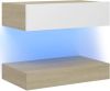 VidaXL Tv meubel Met Led verlichting 60x35 Cm Wit Sonoma Eikenkleurig online kopen