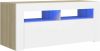 VidaXL Tv meubel Met Led verlichting 90x35x40 Cm Wit Sonoma Eikenkleur online kopen