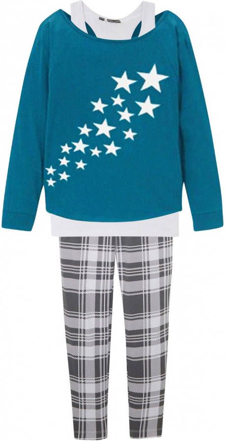 bonprix Meisjes longsleeve, top en legging(3 dlg. set )