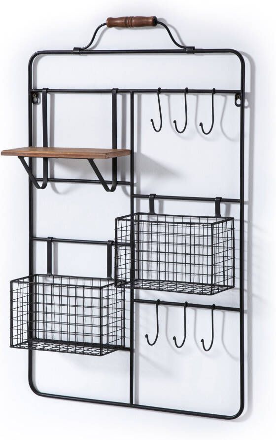 bpc living bonprix collection Wandrek, zwart, dennen, metaal