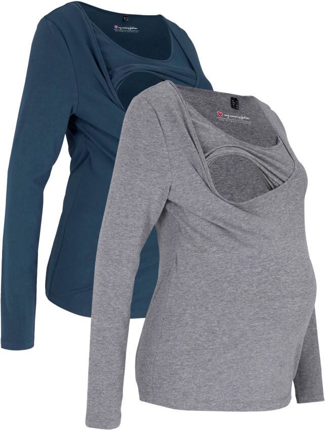 bonprix Zwangerschapsshirt/voedingsshirt(set van 2 )