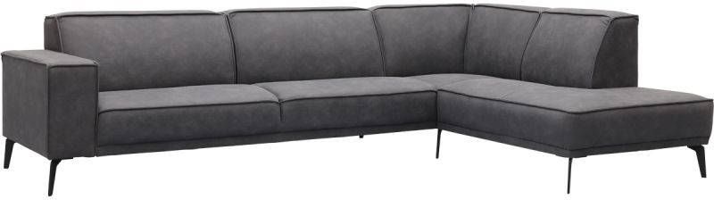 Budget Home Store Bank Riva 2, 5 zits + hoek zit eiland Antraciet