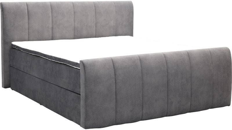 Budget Home Store Boxspring Stora in stof Velvet Antraciet incl. opbergbox
