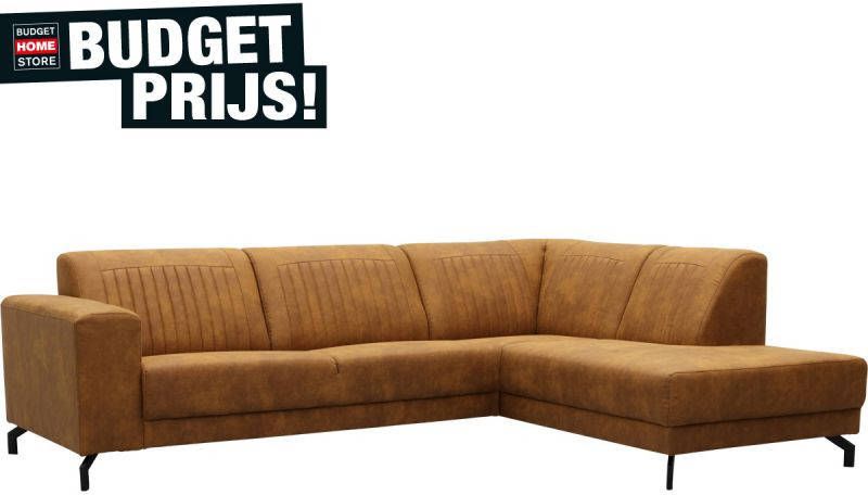 Budget Home Store Hoekbank Elia Cognac 2, 5 zits + hoek zit eiland