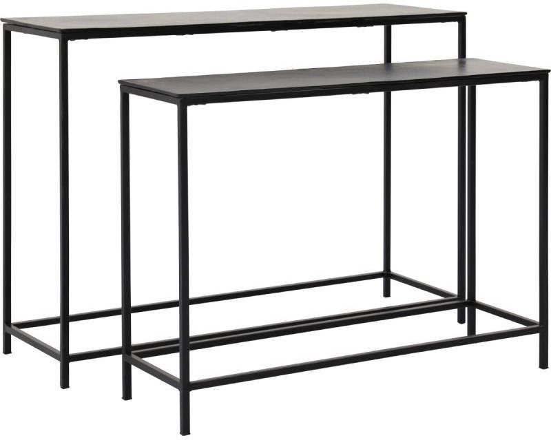 Budget Home Store Sidetable Wally set van 2 alu black antique