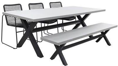 4 Seasons Outdoor Elba antraciet/Verona antraciet 220 cm. tuinset met bank 5 delig