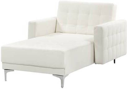 Beliani Aberdeen Chaise Longue wit kunstleer