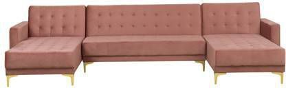 Beliani ABERDEEN U vormige bank roze 322x108