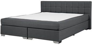 Beliani Admiral Boxspringbed Grijs Stof