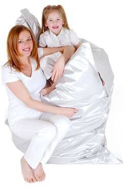 Beliani Bean Bag Big Zitzak Zilver 140 x 180 cm