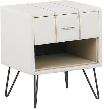 Beliani Betin Nachtkastje wit kunstleer