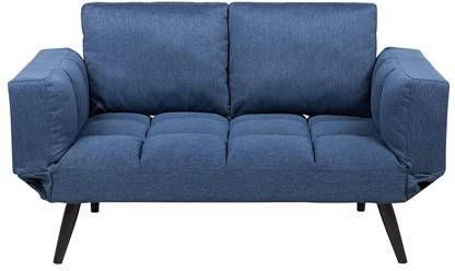 Beliani Brekke Tweezitsbank blauw polyester