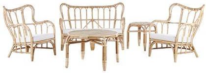 Beliani Brindisi Loungeset natuurlijk rotan