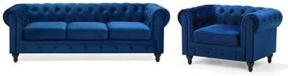 Beliani CHESTERFIELD Bankstel blauw