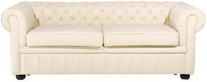 Beliani CHESTERFIELD Driezitsbank beige