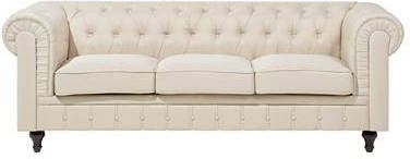 Beliani CHESTERFIELD Driezitsbank beige