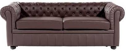 Beliani CHESTERFIELD Driezitsbank bruin