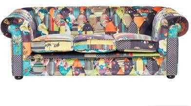 Beliani CHESTERFIELD Driezitsbank multicolor