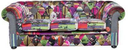 Beliani CHESTERFIELD Driezitsbank multicolor