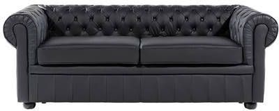 Beliani CHESTERFIELD Driezitsbank zwart