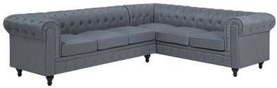 Beliani CHESTERFIELD Hoekbank(linkszijdig)grijs