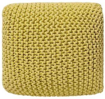 Beliani Conrad Poef geel katoen