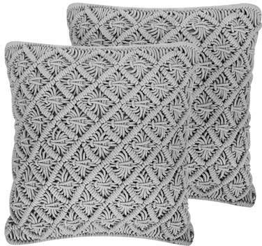 Beliani Kizkalesi Sierkussen grijs katoen