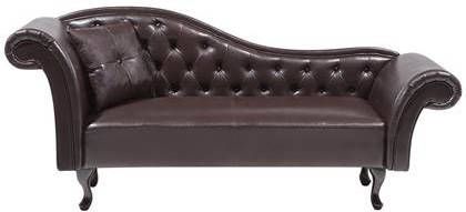 Beliani LATTES Chaise longue(linkszijdig)bruin