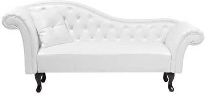 Beliani LATTES Chaise longue(linkszijdig)wit