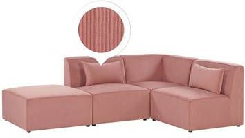Beliani LEMVIG Bank(linkszijdig)met ottomaan roze