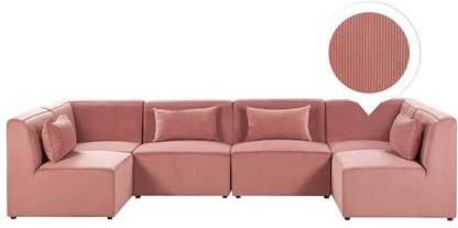 Beliani LEMVIG U vormige bank roze