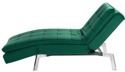 Beliani Loiret Chaise Longue groen fluweel