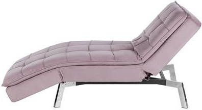 Beliani Loiret Chaise Longue roze fluweel