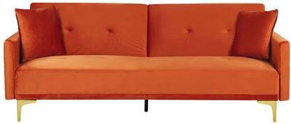 Beliani LUCAN Slaapbank oranje 175x102