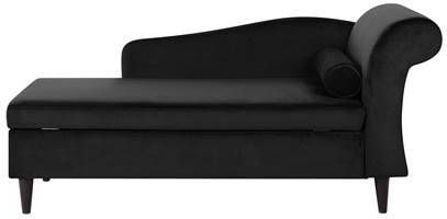 Beliani Luiro Chaise Longue zwart fluweel