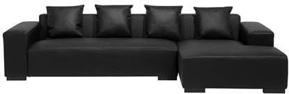 Beliani LUNGO Hoekbank zwart