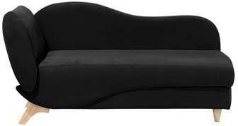 Beliani Meri Chaise Longue zwart fluweel