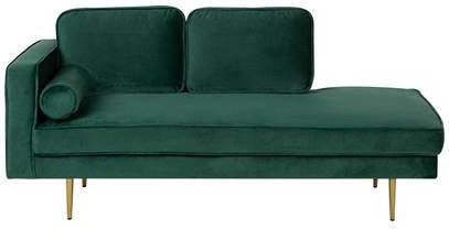 Beliani Miramas Chaise Longue groen fluweel
