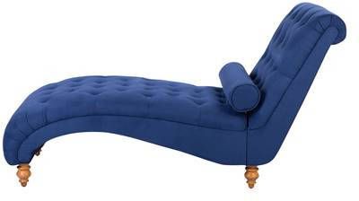 Beliani Muret Chaise Longue blauw polyester