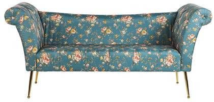Beliani Nantilly Chaise Longue blauw fluweel