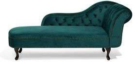 Beliani Nimes Chaise Longue groen fluweel