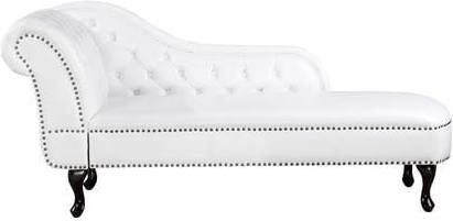 Beliani NIMES Chaise longue(linkszijdig)wit