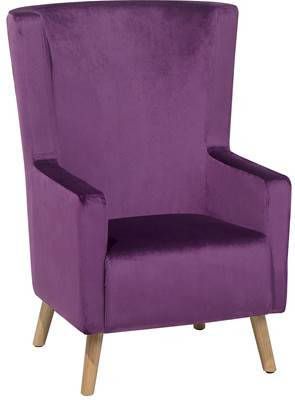 Beliani Oneida Oorfauteuil paars fluweel